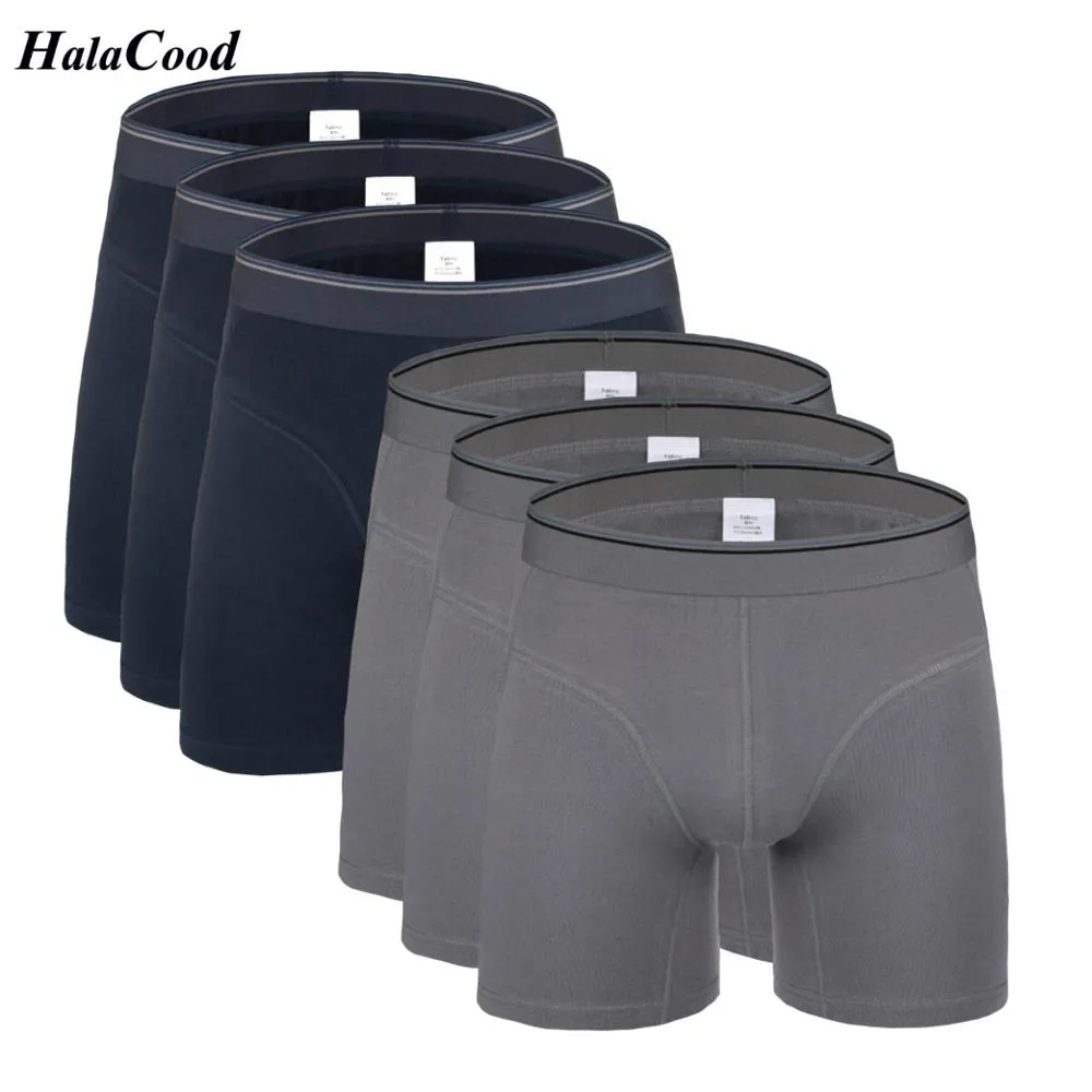 6 pièces/lot nouveaux hommes grande taille longs boxeurs mode Sexy hommes culottes absorbant la sueur coton Boxer respirant hommes sous-vêtements