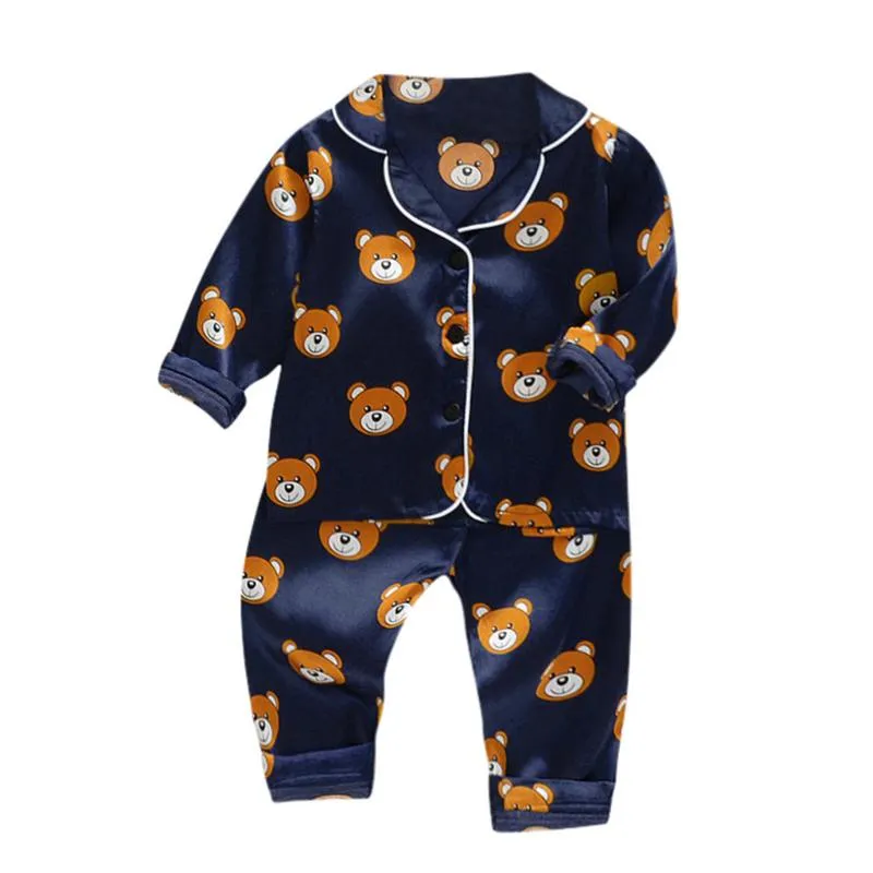 Baby Pyjamas Sets 2020 New Autumn Children Cartoon Pajamas For Girls Boys Sleepwear Long-sleeved Cotton Nightwear Kids Clothes