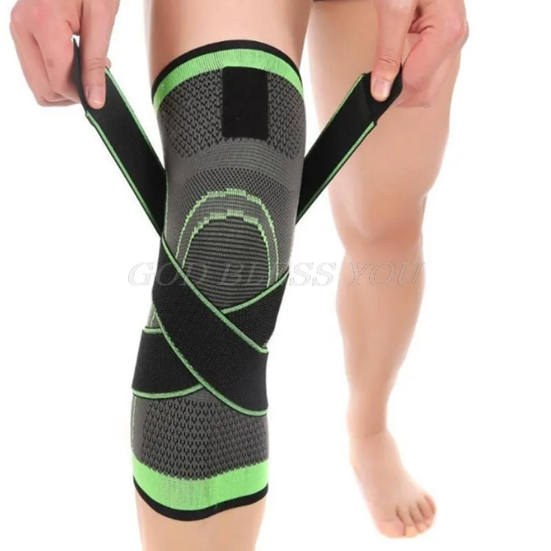 Homens Mulheres Suporte Joelho compressão mangas dor nas articulações artrite alívio Correndo Academia Elastic Enrole Brace Knee Pads Com Strap