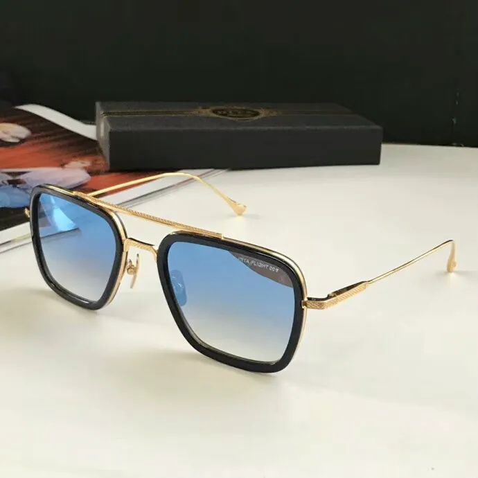 Luxary-Square Pilot Güneş Gözlüğü Altın Metal/Gri Degrade Sonnenbrille occhiali da sole Tasarımcı Güneş Gözlüğü vintage gözlük unisex Yeni kutu ile