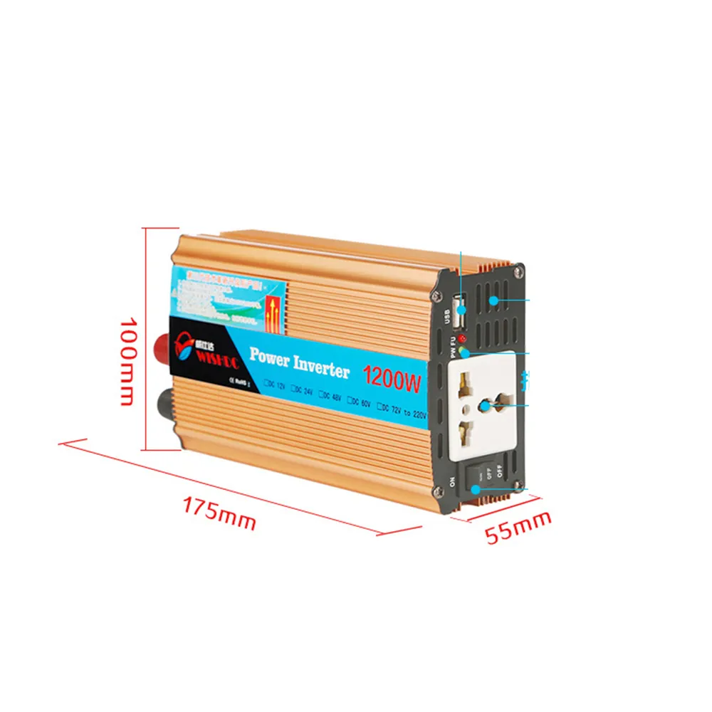 Car Inverters 24V 1200W Car Vehicle USB DC 24V to AC 220V Power Inverter Adapter Car Converter 24 V to 220 V CY810-CN