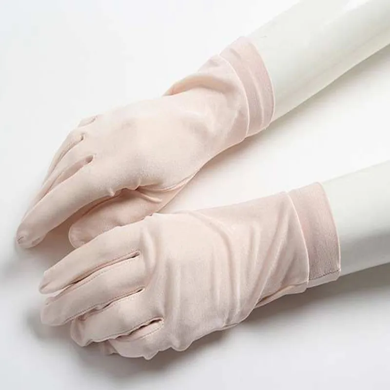 100% Real Silk Gloves Womens Spring Summer Gloves Soft Silky