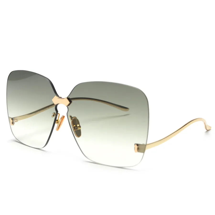 HBK-gafas de sol de oro rosa para mujer, lentes de sol con espejo