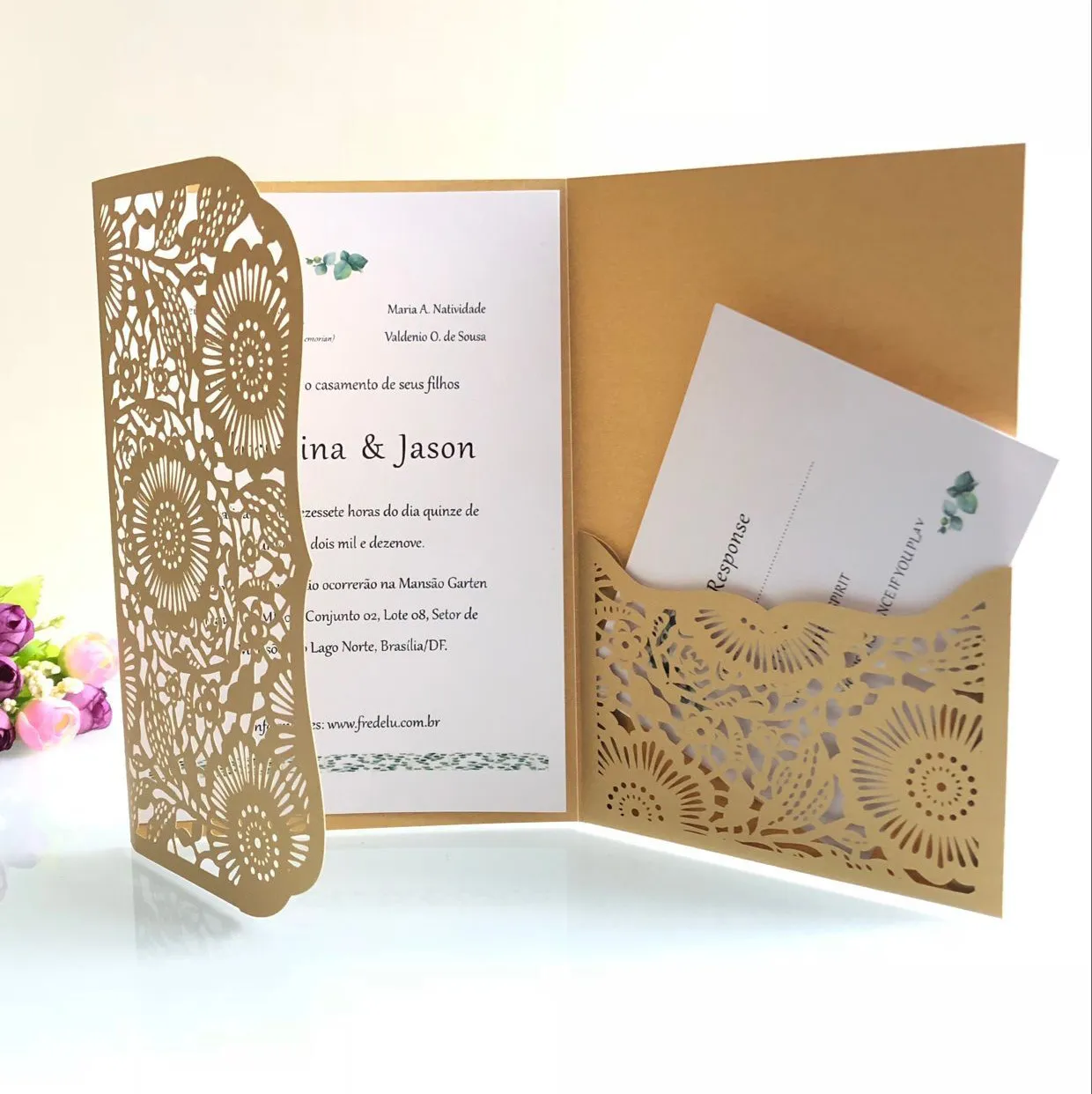 Invitaciones De Boda Azul Marino Con Diseño De Corte Láser, Tarjetas De  Invitación De Papel De Perla Con RSVP, Cartulina Elegante Para Ocasiones  Especiales De 1,11 € | DHgate, image size:1240x1242