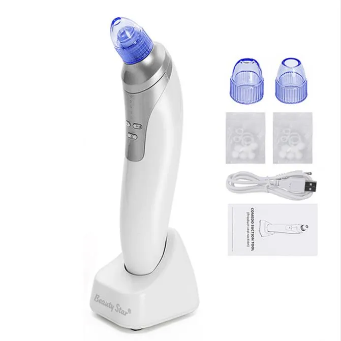 Aspirateur de points noirs USB Aspirateur facial Aspirateur Pore Cleaner Pimple Comedo Removal Microdermabrasion Visage Nettoyage Beauté Machine.