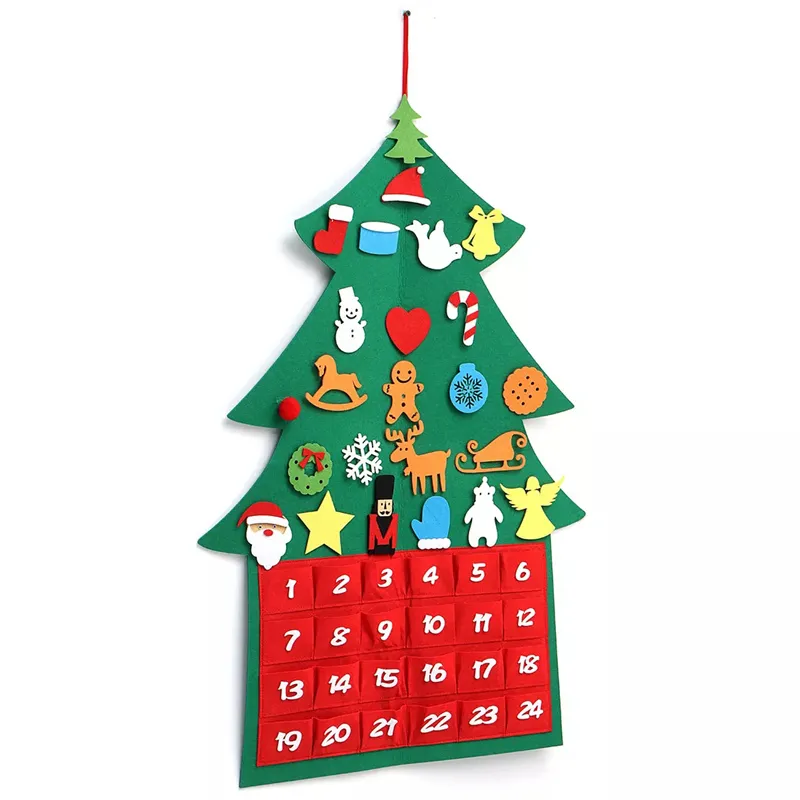 Kerstboom Advent Kalender Vilt Stof Countdown Xmas Display Decor Ornament