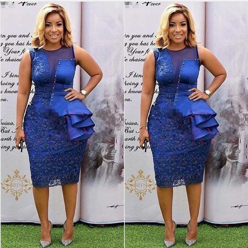 Elegant Royal Blue Lace Mother Of The Bride Dresses 2024 Jewel Neck Short Prom Evening Gowns For Women From Yes mrs 96.4 DHgate.Com