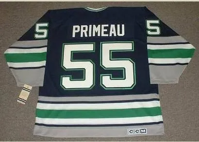 Personnalisé Hommes Jeunes femmes Vintage # 55 KEITH PRIMEAU Hartford Whalers 1990's CCM Hockey Jersey Taille S-5XL ou personnalisé n'importe quel nom ou numéro