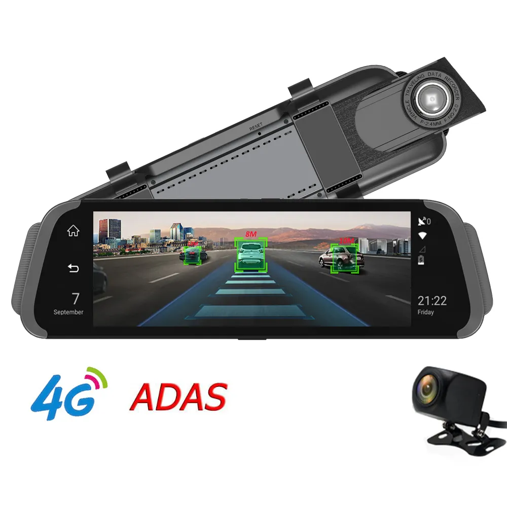 10" IPS Full Mirror Car DVR 4G Android GPS Navigator ADAS FHD 1080P RearView Mirror Camera Dual Lens Bluetooth G-sensor Online Tracking APP