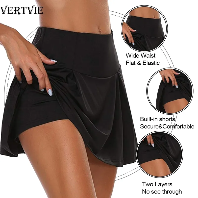 VERTVIE 2 In 1 Quick Dry Running Skorts For Women Perfect For Yoga