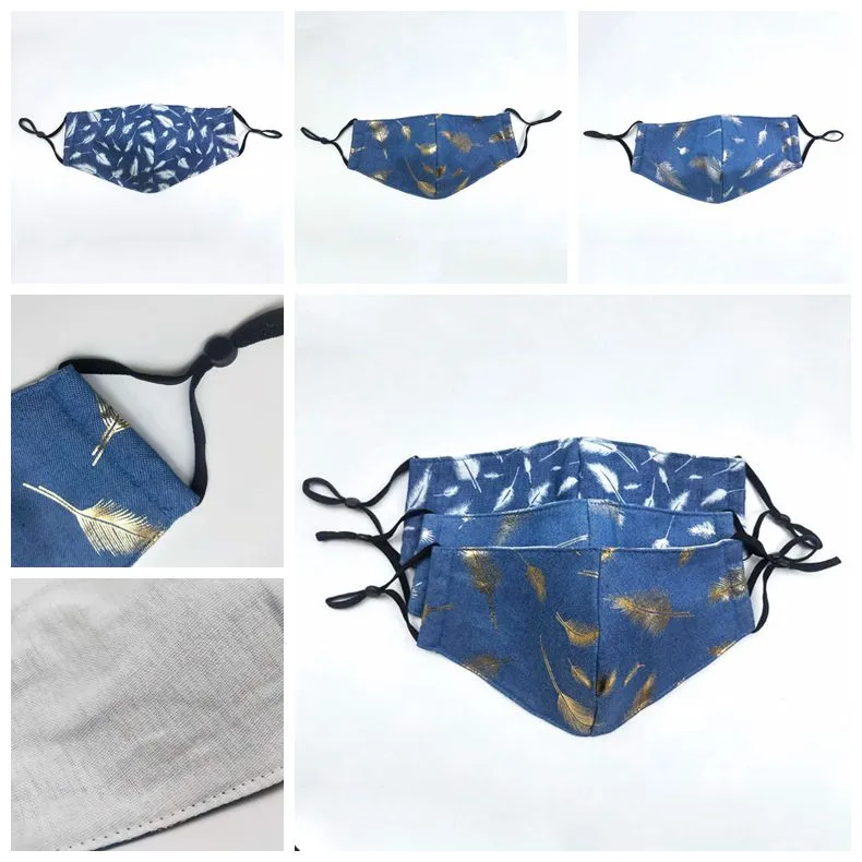 Elegante maschera di piume di jeans lavabile traspirante anti-polvere bocca muffola universale prodotti protettivi per la casa maschera CCA12196 600 pezzi