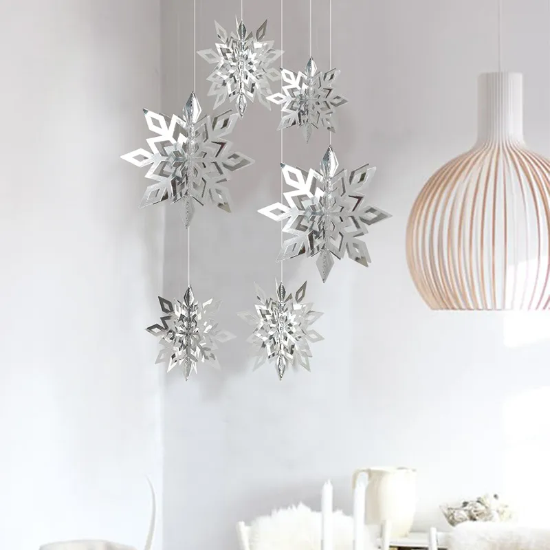 Set Di 7 Ghirlande Di Carta Perlescente Con Fiocchi Di Neve E Bandiera Di Compleanno: Decorazioni Per Festa Invernale, Natale E Tema Frozen