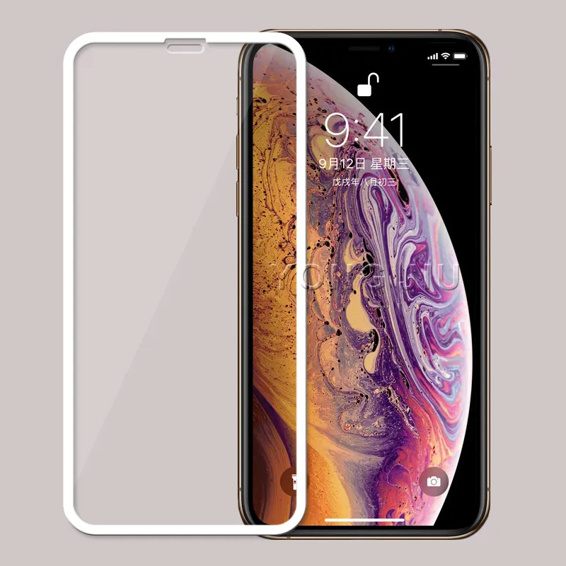 Nieuwste volledige lijmafdekking getemperde glazen schermbeschermer voor iPhone XS MAX X XR 8 7 SAMSUNG J4 J6 J7 J8 A7 A8