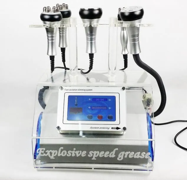 Portable 5 en 1 liposuccion ultrasonique cavitation RF amincissant la machine avec thérapie par radiofréquence tripolaire sixpolaire RF radiofréquence sous vide