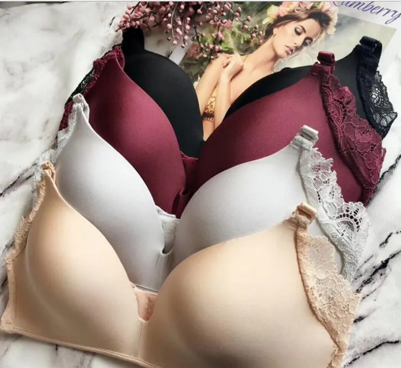 Intimates gratis frakt 2019 Nya kvinnor Sexig bh stropplös klyvning backless lyx underkläder trådlös push up
