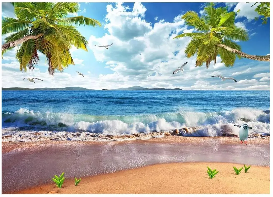 Amazon | 壁画 壁紙 200 x 140 cm 海の波 壁画3D寝室リビング