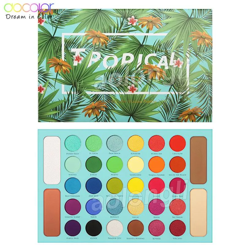 Docolor Tropical Eye Shadow Palette Makeup Eyeshadow 34 Färg Shimmer Matte Might PigMentered Eye Shadow Powder Vattentät Märke CosmeticsMe