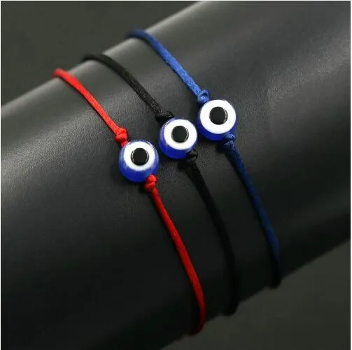 Gratis Ship 20st Lucky Red String Thread Rope Bracelet Black Turkish Evil Evee Charms Flickor Barn Barn Flätade