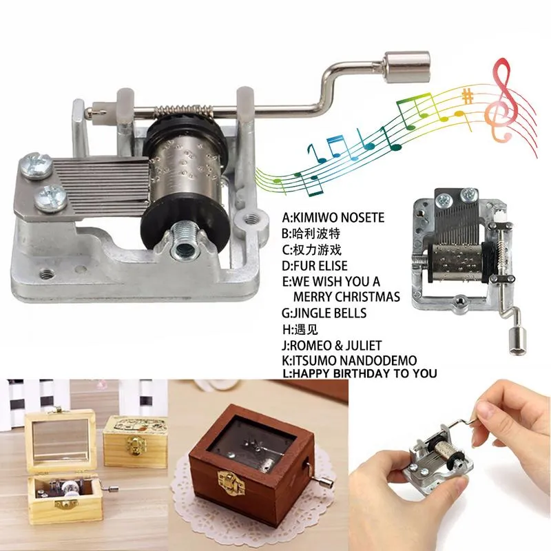 Mini DIY Music Box Mão Cranking Música Movimento Box Collectibles decorativa Uma Variedade De Disponível Dropshipping #YO