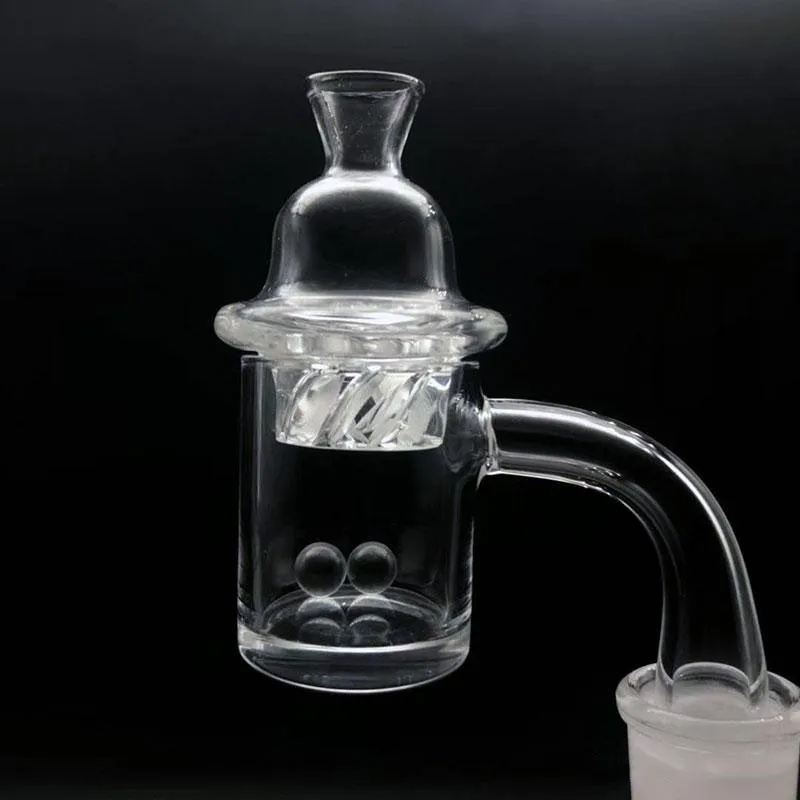 100% Quartz Banger with Cyclone Spinning Carb Cap and 2 Terp Pearl Domeless nail Bucket For Glass Water Bongs dab rig drop shiping