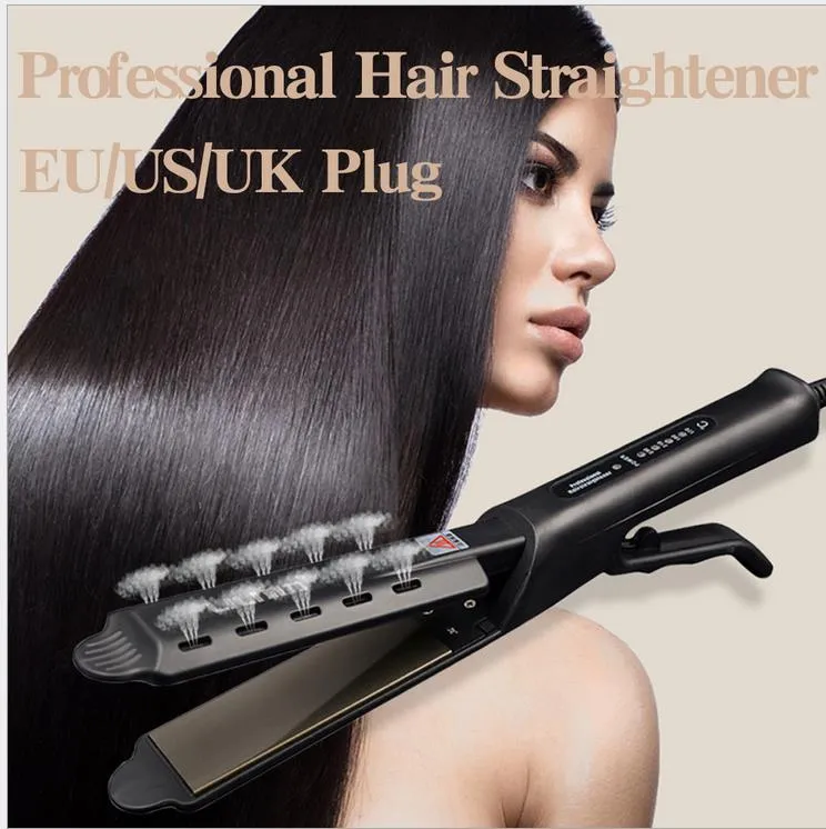 Multifunktionell ångrätare Högkvalitativ tallrik Titanhår Straightener Straightening Irons Flat Iron Hair Curler DHL Shiip