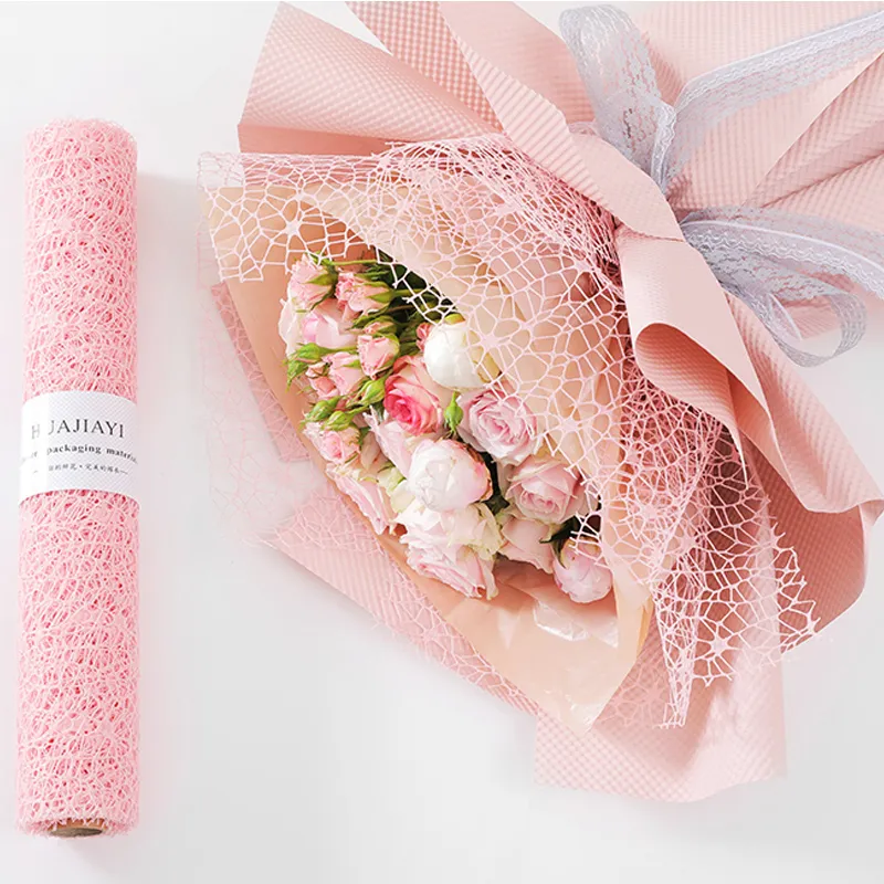 Jacquard Lace Bouquet Flower Wrapping Paper Roll For DIY