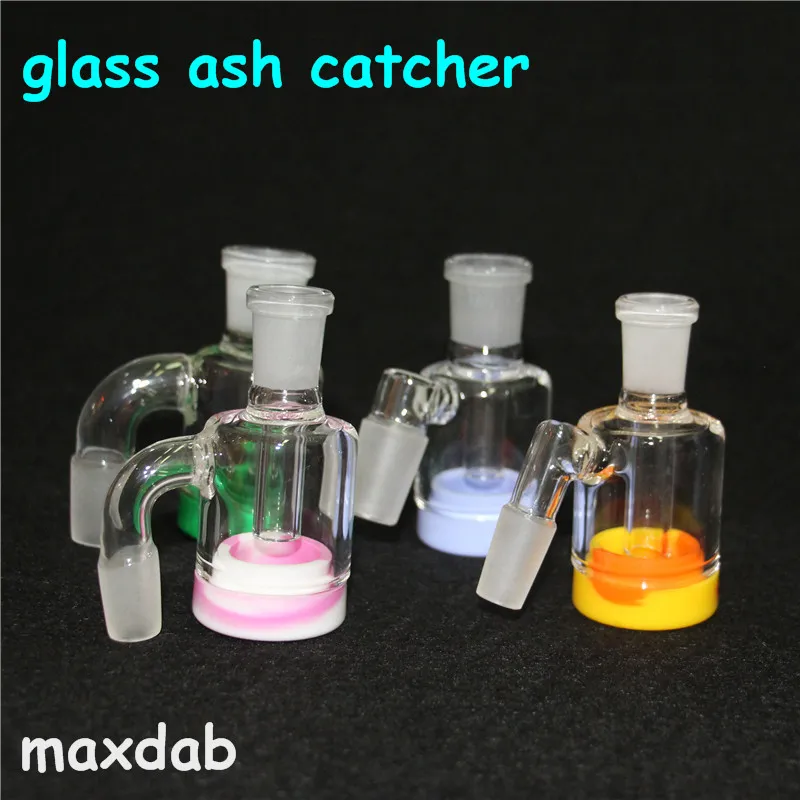 pipas de agua Bong 14 mm 18 mm de espesor Pyrex Bubbler Ash Catcher 45 Tubos de agua Ashcatcher de vidrio de 90 grados