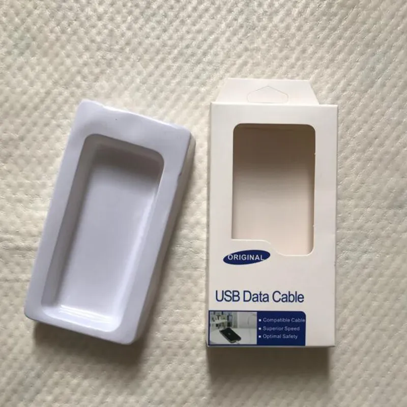 Micro Usb Inner Premium USB Cable Packaging Box - White Paper Display Case with Inner ...