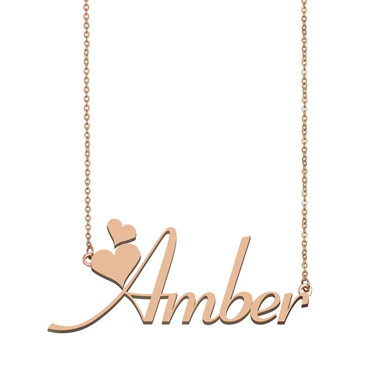 Amber best sale name necklace