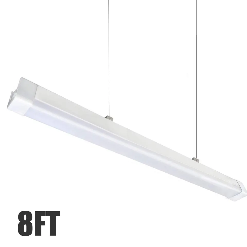 8FT LED Vapor Proof Fixture 100W 12000Lm, 4500K 5500k 6500k, Frosted Cover, Waterproof IP65 for Warehouse, Car Wash Lighting