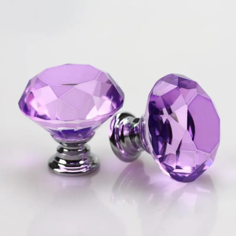 fitted lace wedding dress AMETHYST GLASS CRYSTAL DOOR KNOB SET — Lots of Furniture main image 1