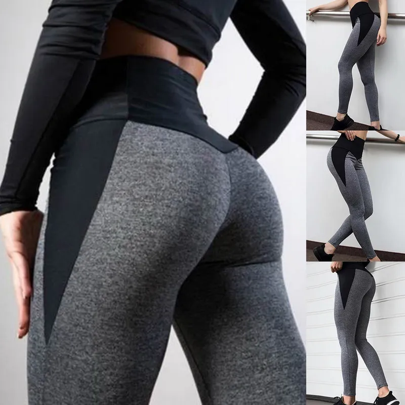 Cintura alta mulheres yoga calças empurrar fitness respirável esportes leggings executando calças esportivas sportswear vestuário ginásio feminino cinza