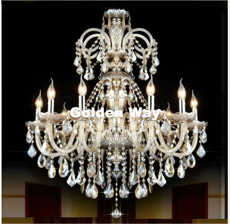 Free Shipping Cognac Color Chandelier Crystal Pendant Chandelier Lights Fixtures Hotel Crystal Lighting Lamp Staircase Long Chandelier Light