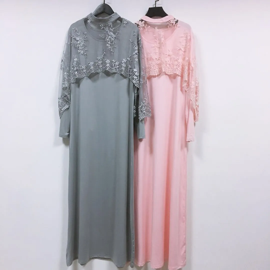 Arabic Style Embroidered abaya Maxi Dress for Women - Perfect for Evening Events, Parties, and Islamic Occasions Arabic Style Embroidered abaya Maxi Dress for Women - Perfect for Evening Events, Parties, and Islamic Occasions