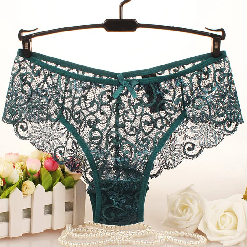 Lace Briefs Bow Panties Kvinnor Underkläder Se igenom Kort Sexig Underkläder Underkläder Kvinna Kläder Mujeres Ropa Interior Drop Ship