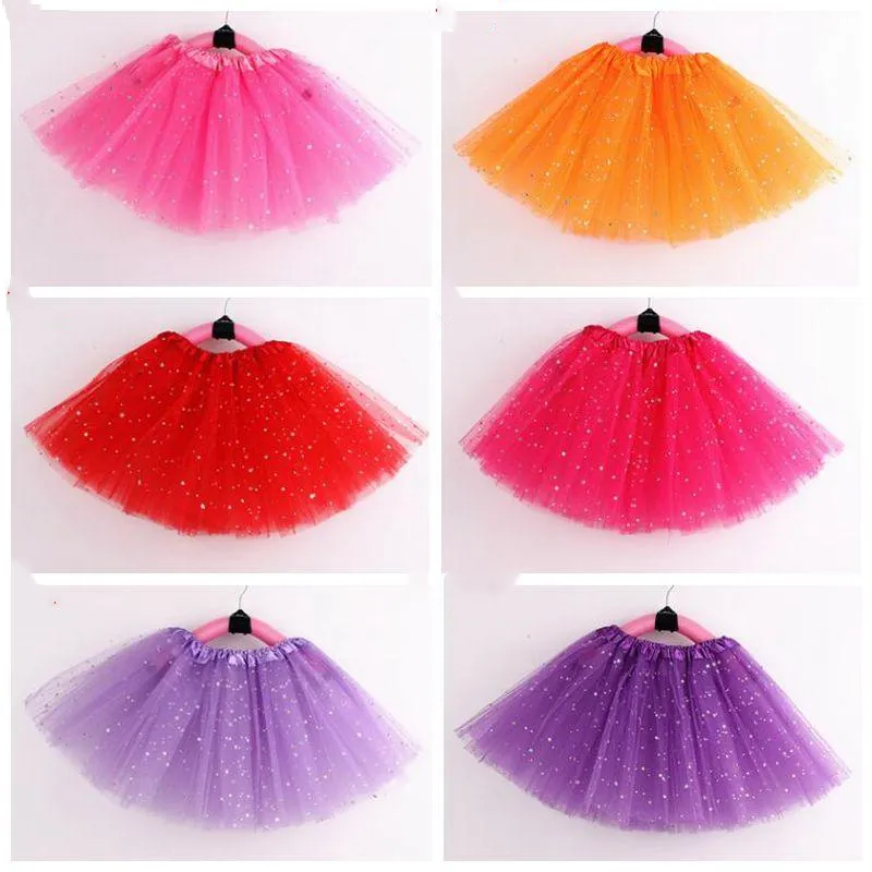 Filles Tutu Jupes Enfants Vêtements Star Glitter Ballet Fantaisie Pettiskirt Sequin Stage Dancewear Costume D'été Tulle Princesse Mini Robe CZYQ5803