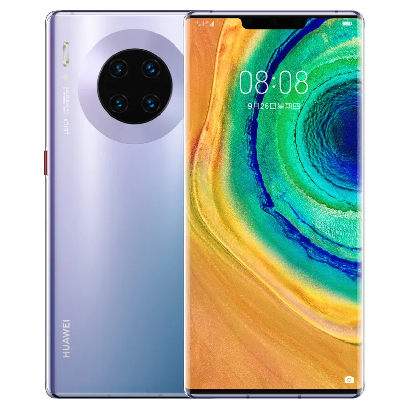 Оригинальный Huawei Mate 30 Pro 4G LTE Сотовый телефон 8 ГБ RAM 128GB 256GB ROM KIRIN 990 40.0MP AI NFC IP53 Android 6.53 "Полноэкранный отпечаток пальцев ID лица 4500 мАч Умный мобильный телефон