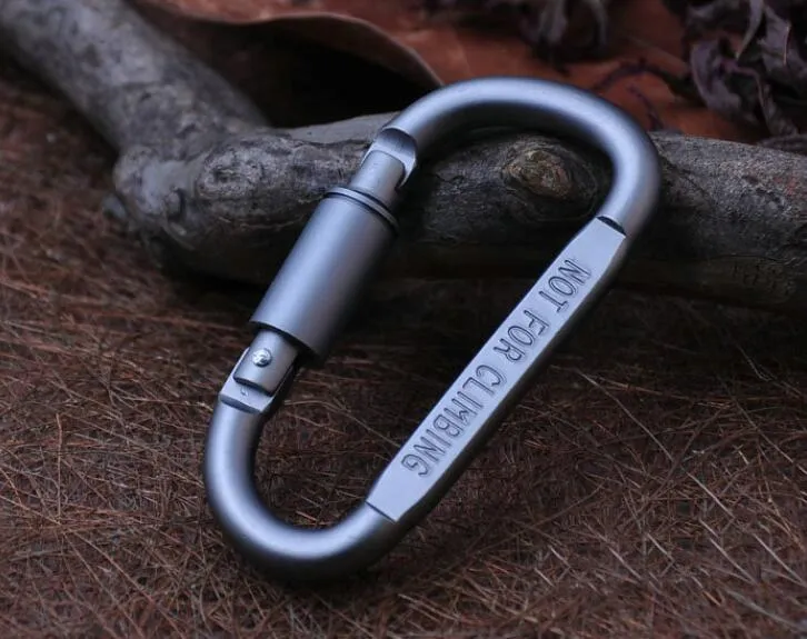 utomhus vandring krok aluminium legering d form nyckelring klättring spänne snap clip krok nyckelring nyckelring carabiners camping vandring vattenflaska