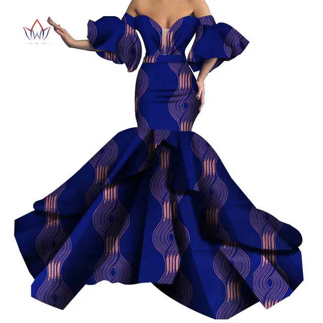 Bazin Riche African Print Strapless Evening Long Dress for Women with  Empire Waist and Lantern Short Sleeves from Dhgate Basic & Casual Dresses -  price 52.26