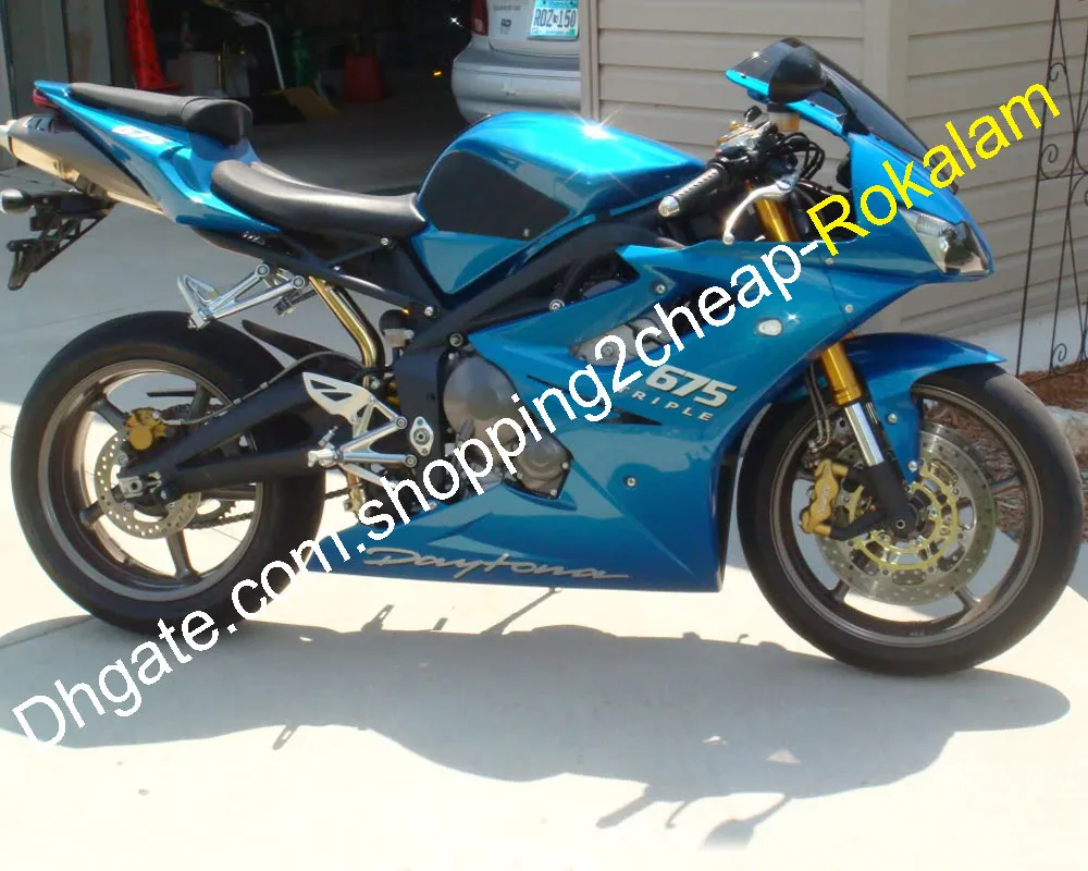 Triumph Daytona 675 2006 2008 Blue Fairing Kit Injection Molded Motorcycle Bodywork Set