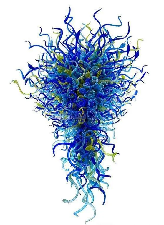 アメリカのランプの家の装飾的なシャンデリアライトLEDぶら下がっているペンダントライトアンティークスタイルのファッションブルーの手の吹きガラスシャンデリア