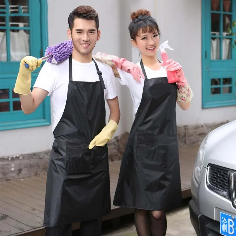 1ピース防水防止防止レストランホテルキッチンエプロン男性と女性の車の洗濯服肥厚PVC Aprons Workwear