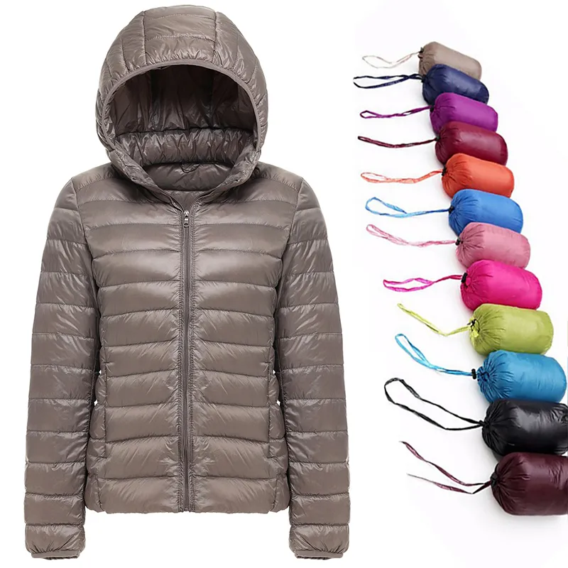 Neue Marke 90% Weiße Ente Unten Jacke Frauen Herbst Winter Warme Dame Ultraleicht Weibliche Licht Solide Jacken Tragbare Park kunstpelz graben mantel