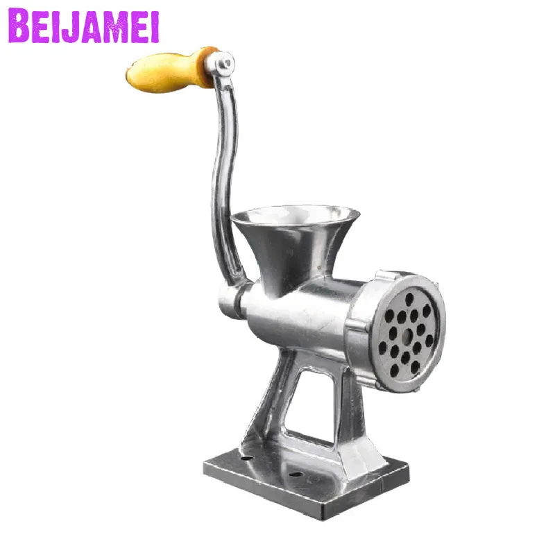 BEIJAMEI Wholesale Small Meat Grinder Grinding Machine Hand Operate Manual Sausage Filler Pasta Maker Home Food Processor