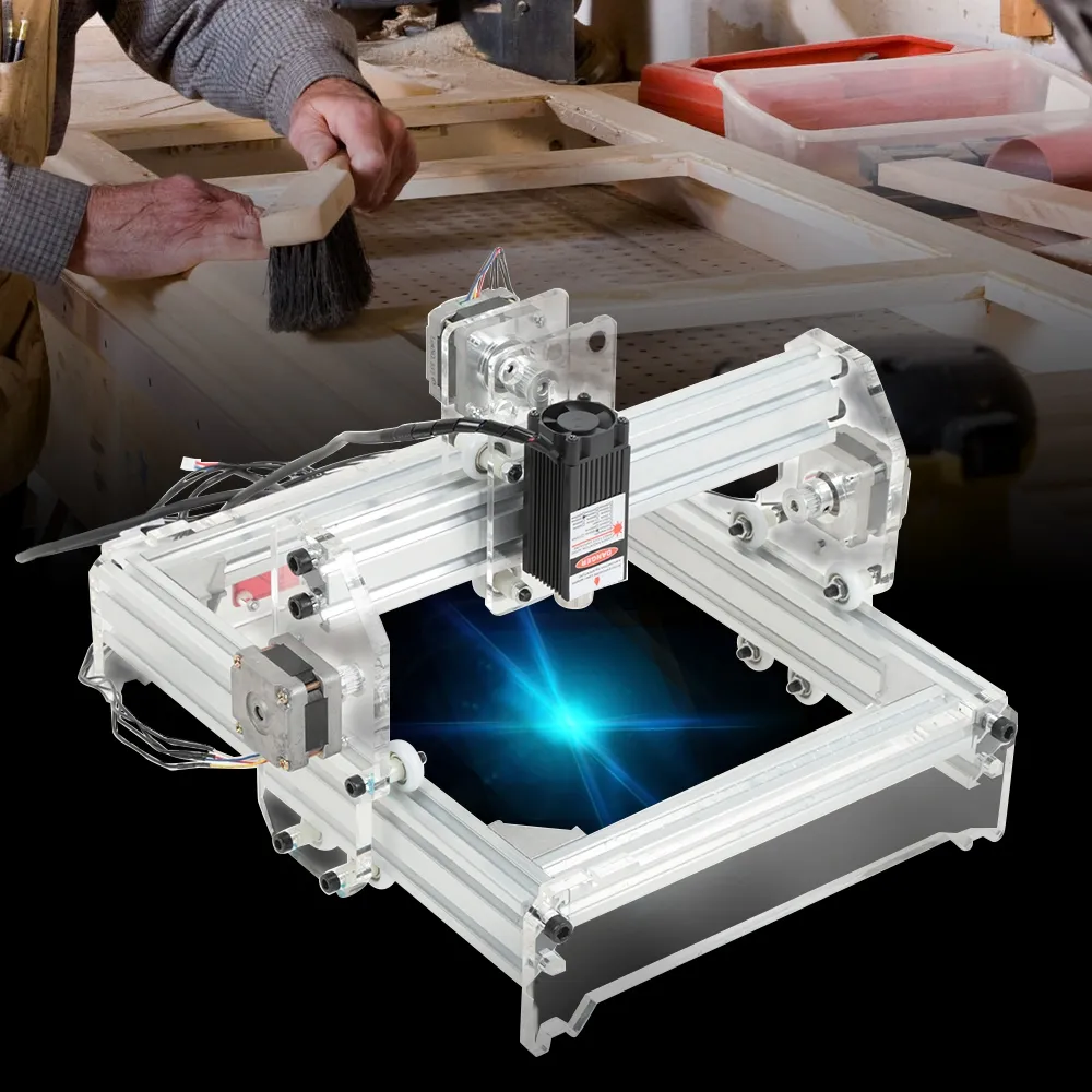 Strömverktyg 20 x 17cm 3000mw Lasergraveringsmaskin DIY Kit Carving Instrumentsoftware kan direkt importera bilder, inmatningstext.