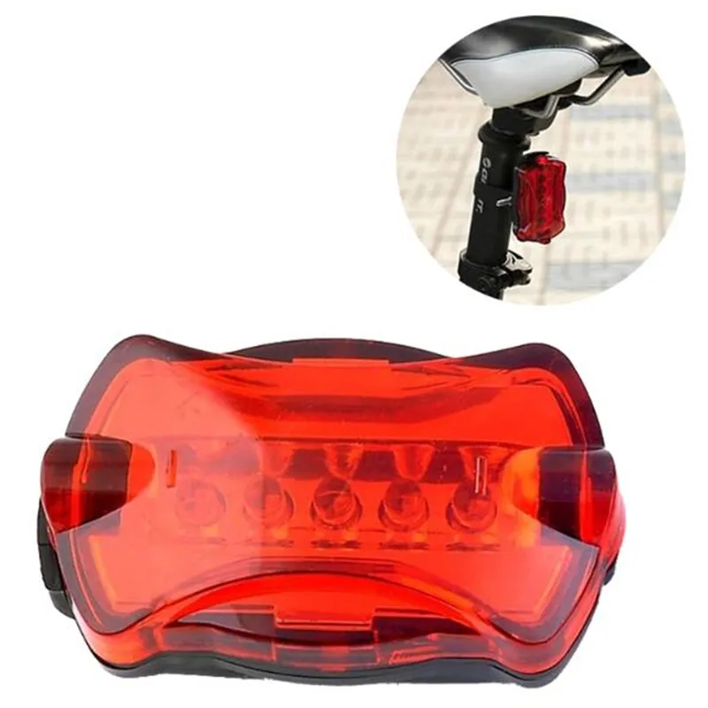 Luzes traseiras de bicicleta traseira de bicicleta Ultra Bright Blike 5 Red LED 6 Funcionários Acessórios da lanterna traseira