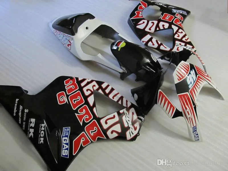 مجموعة سوداء بيضاء مجموعة لهوندا CBR900RR 2002 2003 CBR954 Fairing Kit 02 03 CBR954RR CBR 954RR QQ71