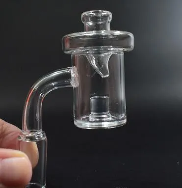 Hoge kwaliteit 4 mm heldere bodem kernreactor quartz banger hamer spijker met glas ufo gekleurde carb-dop voor olierigs glazen waterpijpen