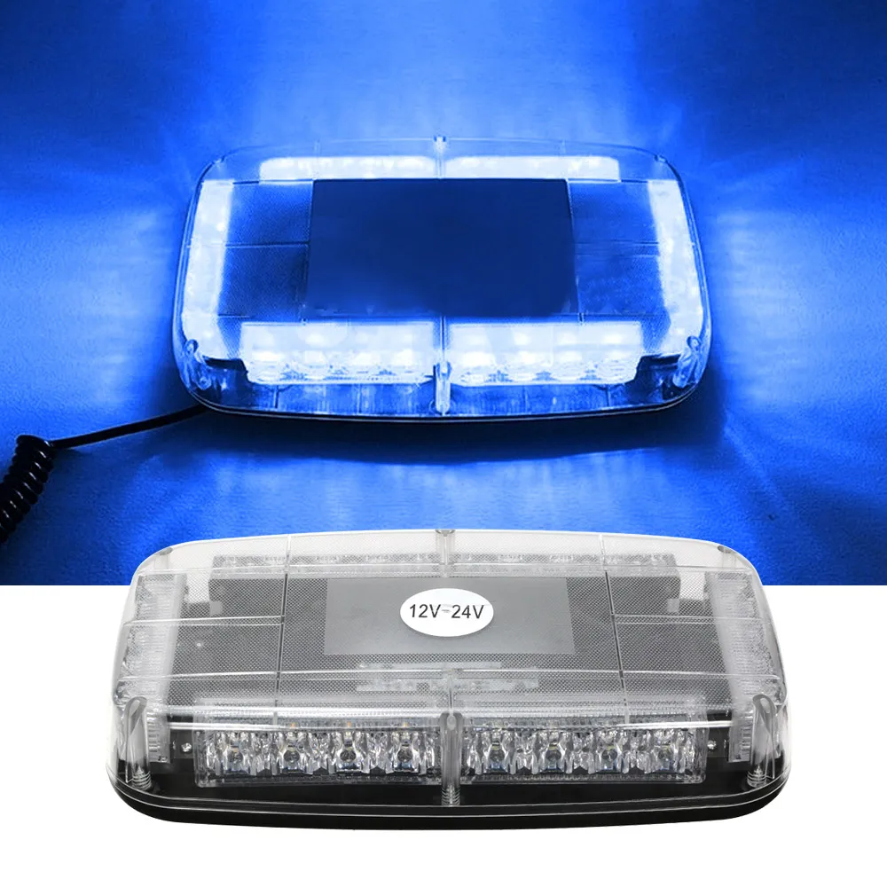 Luci stroboscopiche a LED sul tetto dell'auto della polizia 12v Bar Avvertimento di emergenza dell'automobile Vigile del fuoco Flash Luci lampeggianti a LED Blu Giallo Rosso e Blu