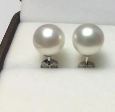 Round 9-10mm WHITE PEARLS EARRING 925 SILVER Accessories